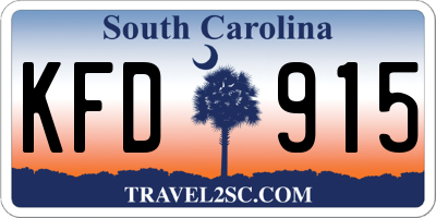 SC license plate KFD915