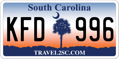 SC license plate KFD996