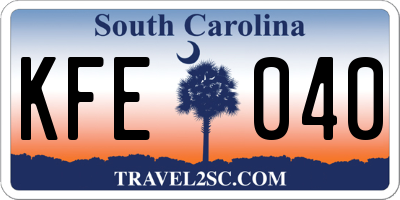 SC license plate KFE040