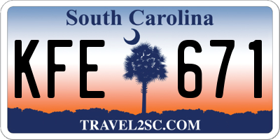 SC license plate KFE671