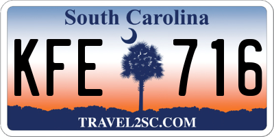 SC license plate KFE716