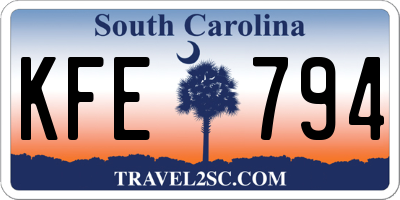 SC license plate KFE794