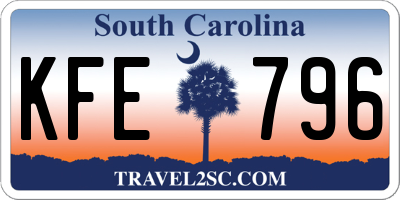 SC license plate KFE796