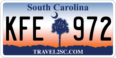 SC license plate KFE972