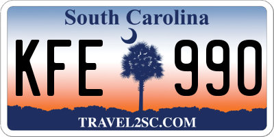 SC license plate KFE990