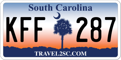 SC license plate KFF287