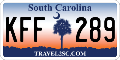 SC license plate KFF289