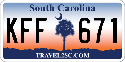 SC license plate KFF671