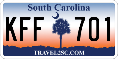 SC license plate KFF701