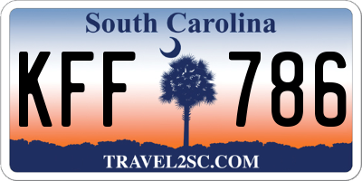 SC license plate KFF786