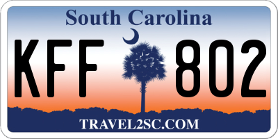 SC license plate KFF802