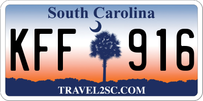 SC license plate KFF916