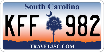 SC license plate KFF982