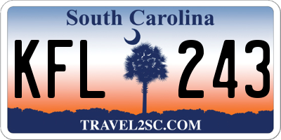 SC license plate KFL243