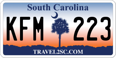SC license plate KFM223