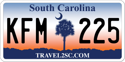 SC license plate KFM225