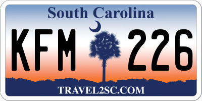 SC license plate KFM226