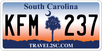 SC license plate KFM237
