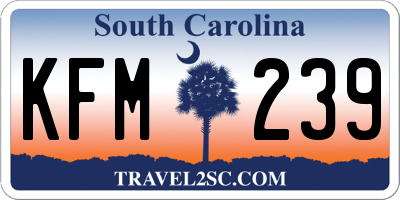 SC license plate KFM239