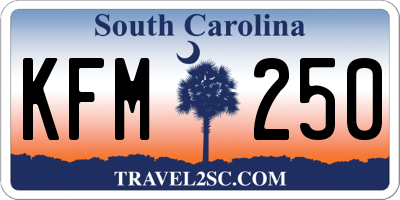 SC license plate KFM250