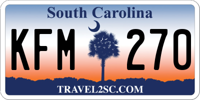 SC license plate KFM270