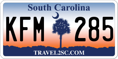 SC license plate KFM285