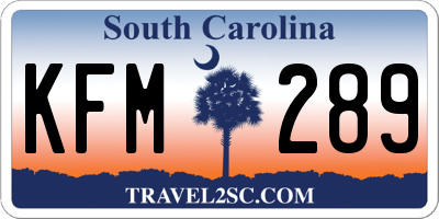 SC license plate KFM289