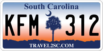 SC license plate KFM312