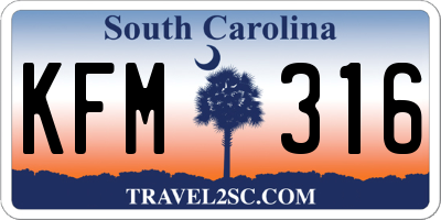 SC license plate KFM316