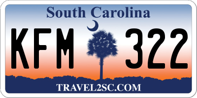 SC license plate KFM322
