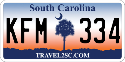 SC license plate KFM334