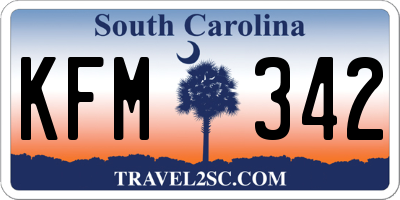 SC license plate KFM342