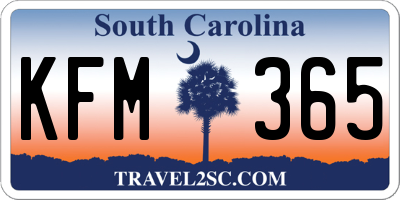 SC license plate KFM365