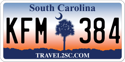SC license plate KFM384