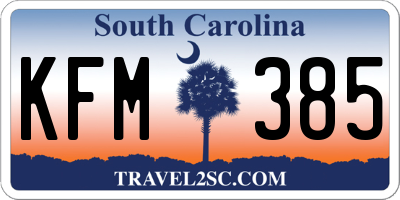 SC license plate KFM385
