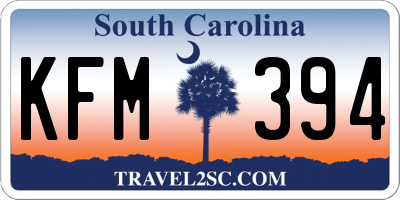 SC license plate KFM394