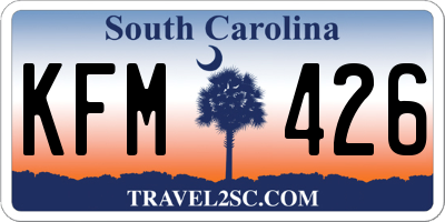 SC license plate KFM426