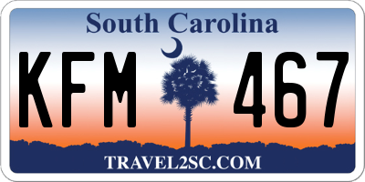 SC license plate KFM467