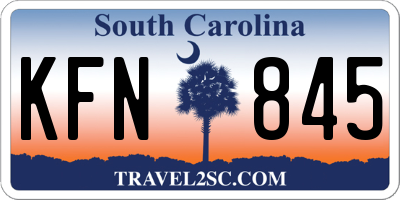 SC license plate KFN845