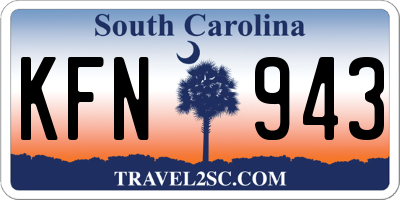 SC license plate KFN943