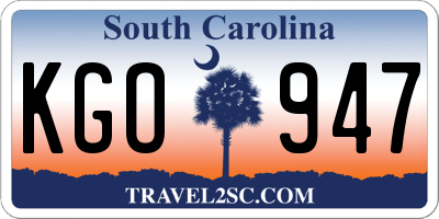 SC license plate KGO947