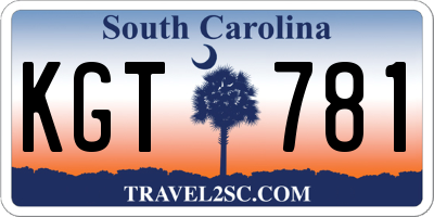 SC license plate KGT781