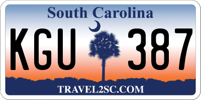SC license plate KGU387