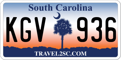 SC license plate KGV936