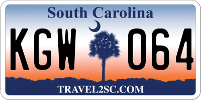 SC license plate KGW064