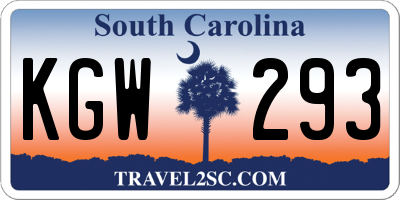 SC license plate KGW293