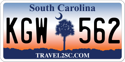 SC license plate KGW562