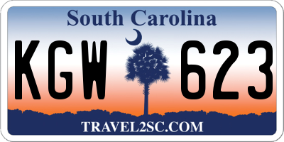 SC license plate KGW623