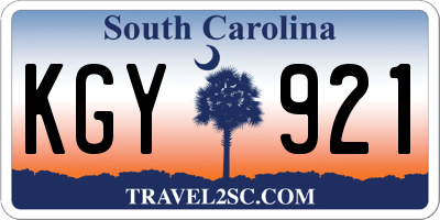 SC license plate KGY921