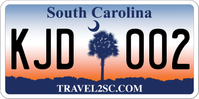 SC license plate KJD002